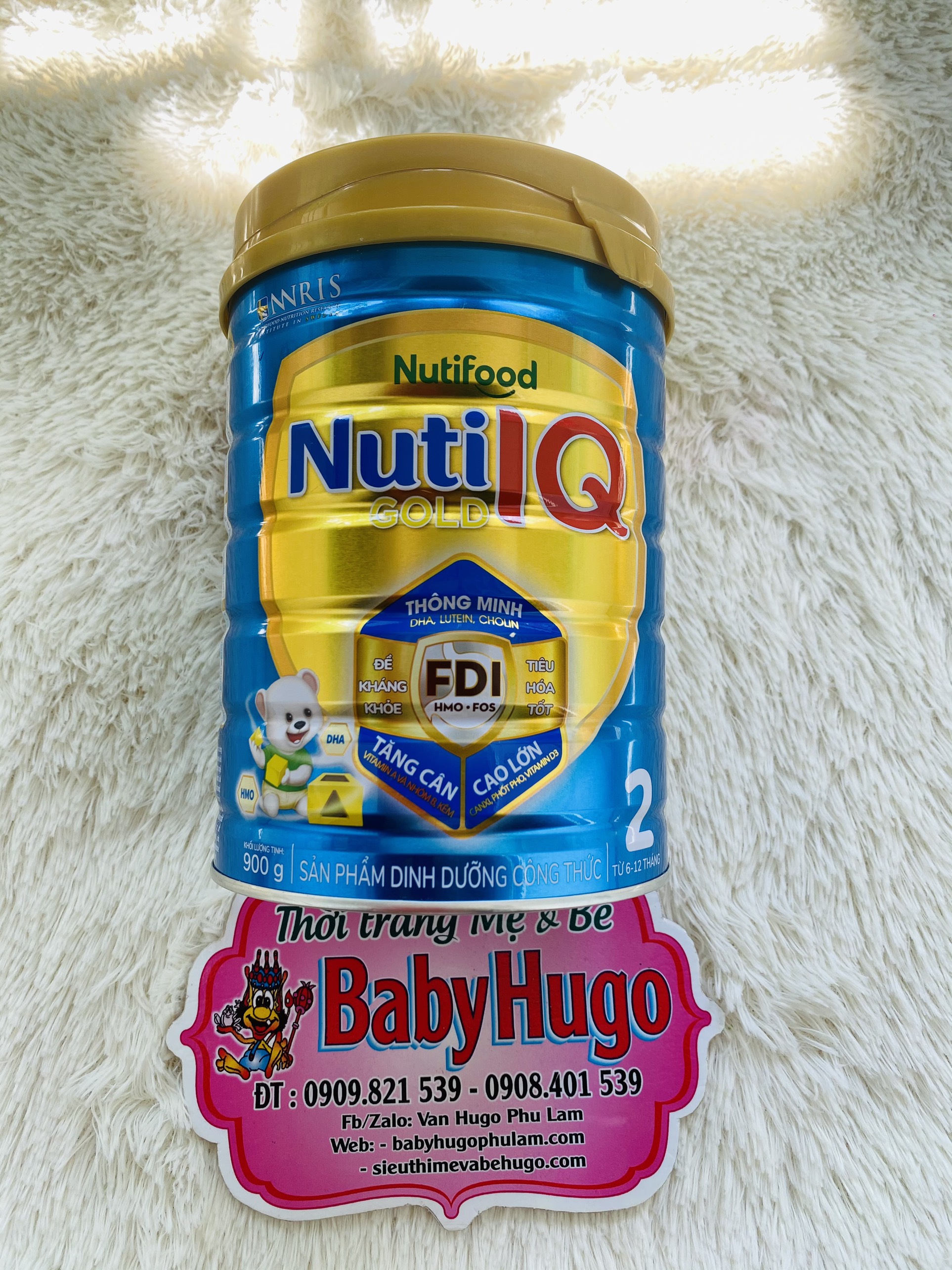 [MẪU MỚI] Nuti IQ Gold Số 2  Lon 900g cho bé 6-12 tháng, NutiFood