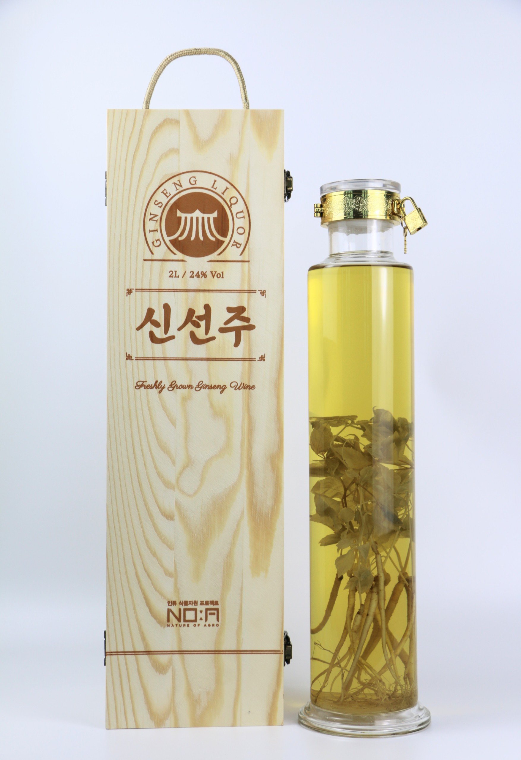 Bình ngâm rượu thủy tinh 2 lit kèm hộp gỗ cao cấp