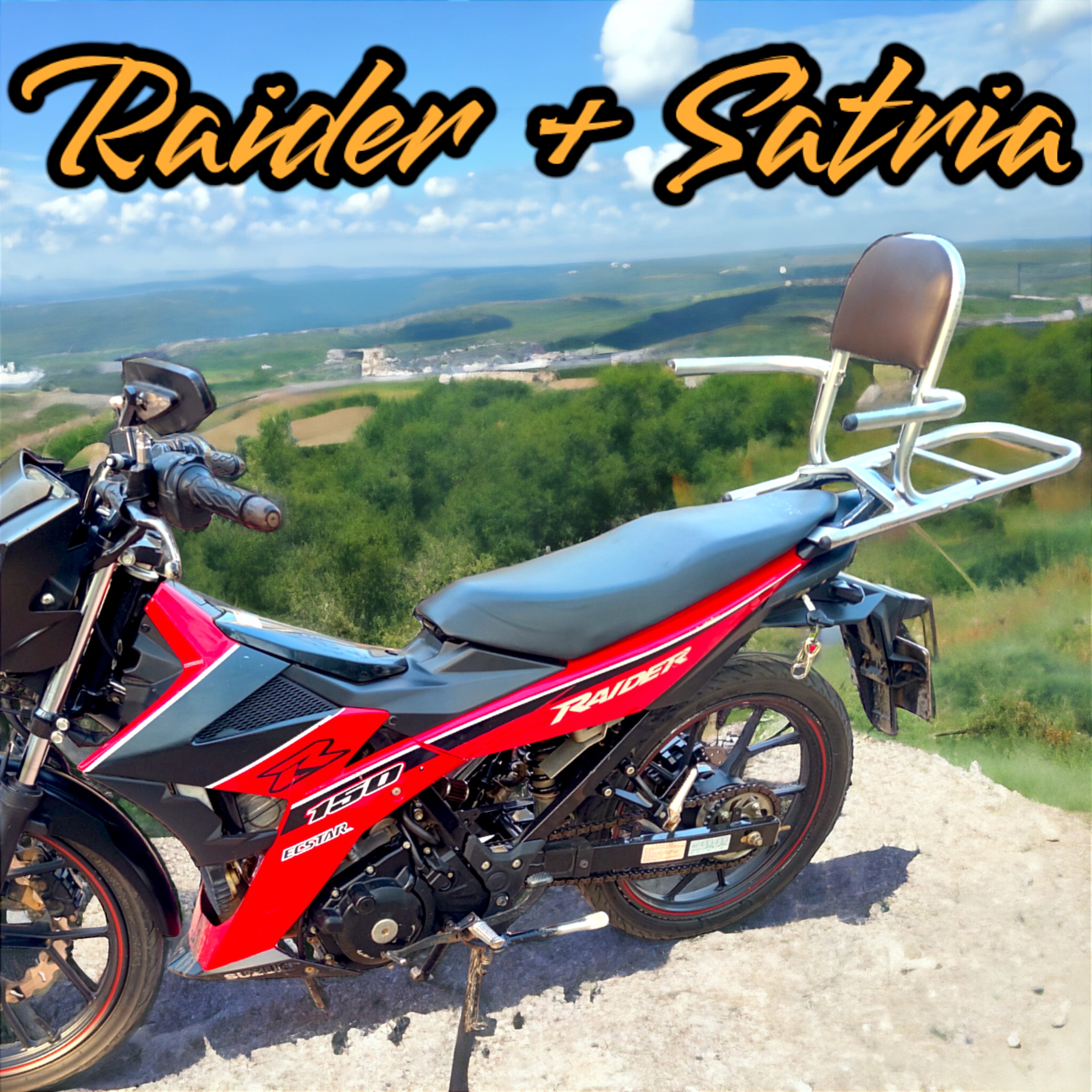 ( tặng lót tay) baga xe máy phượt có ghế dựa dùng cho xe raider, satria