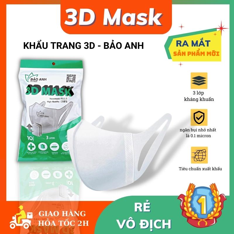 Combo 50 cái khẩu trang 3D Mask Bảo Anh Pro Mask Công Nghệ Nhật Bản - Chính Hãng CTY Bảo Anh Vina