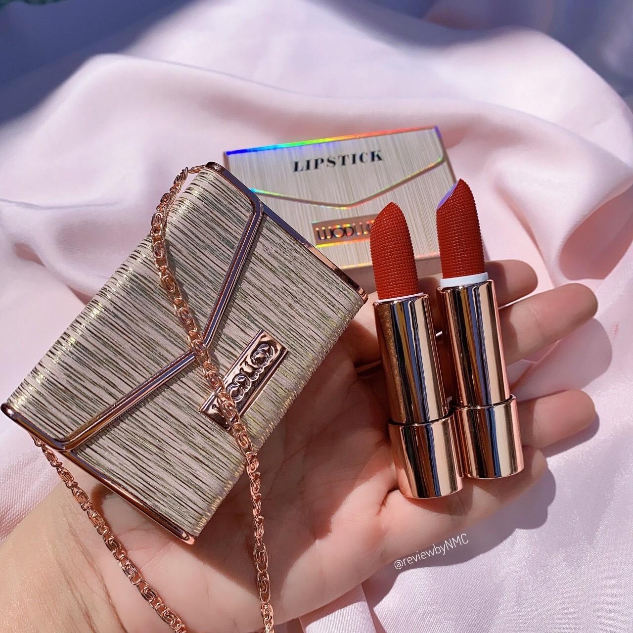 [Hàng Mới] Set 2 Cây Son Thỏi Lì Ansel Lipstick Dạng Túi Xách Làm Qùa Tặng Cực Xinh (Shop Có Luôn Túi Đựng Quà)