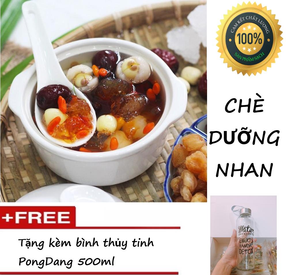 Chè Dưỡng Nhan Nhựa Đào Tuyết Yến 10 gói  - Thanh Nhiệt - Đẹp da [ TẶNG BÌNH THỦY TINH PongDang 500ml
