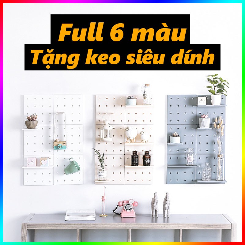 [Full 6 màu] Bảng Pegboard Đục Lỗ Treo Tường