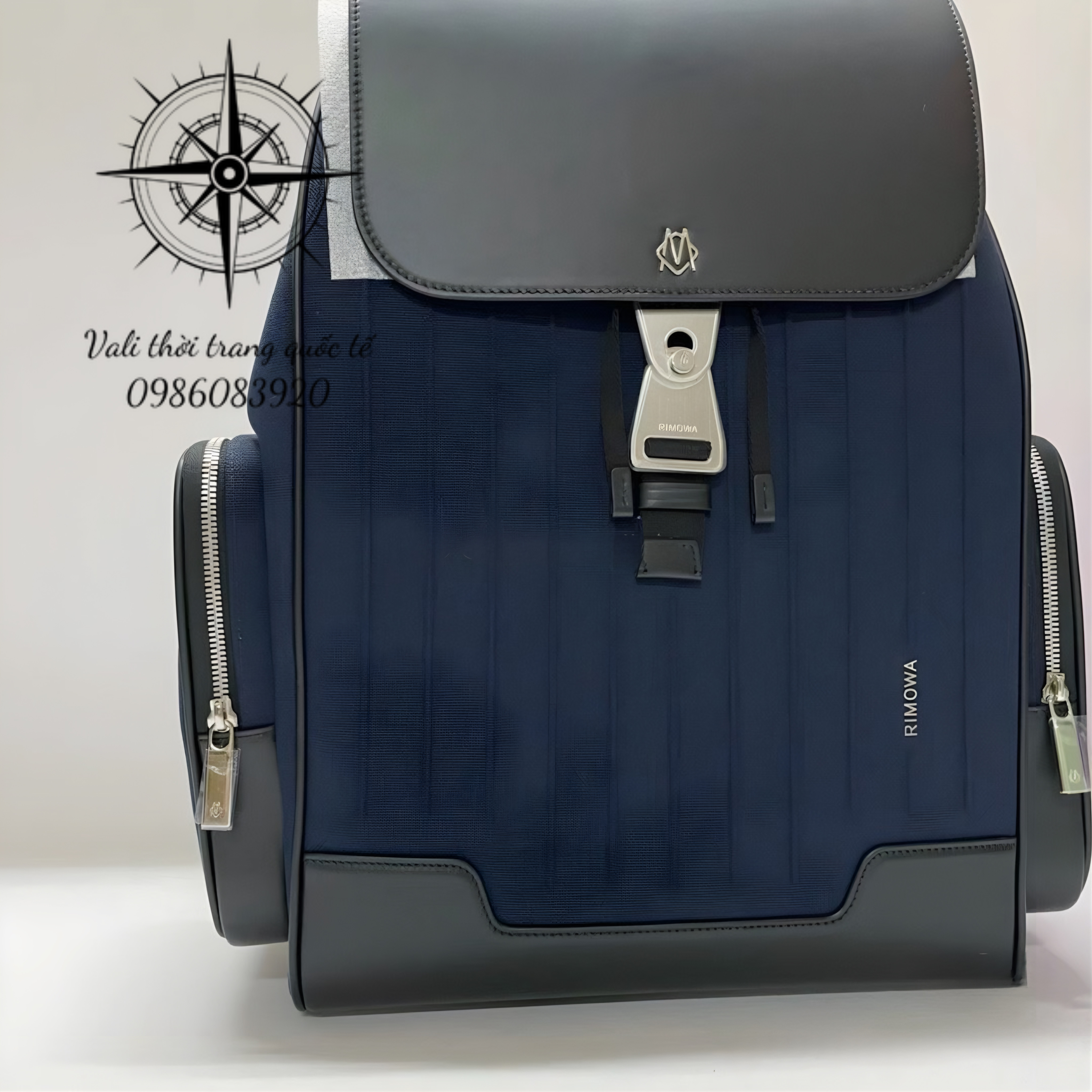 RIMWA Flap Backpack Never Still - Canvas & Da nguyên miếng - Balo thời trang du lịch
