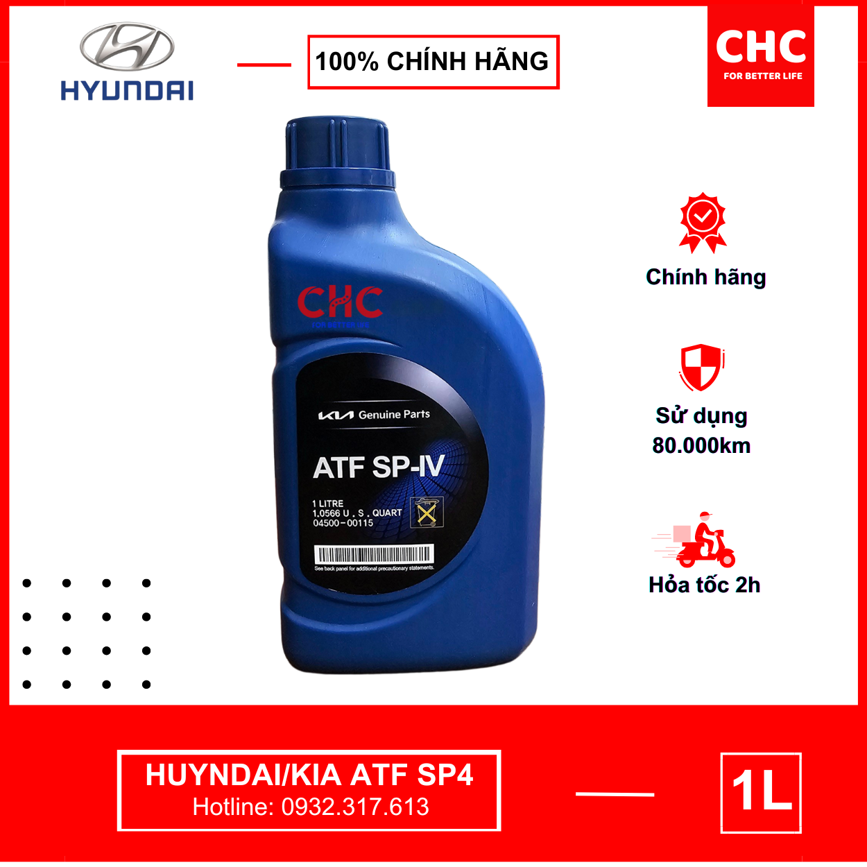 Dầu số tự động hyundai kia atf sp iv