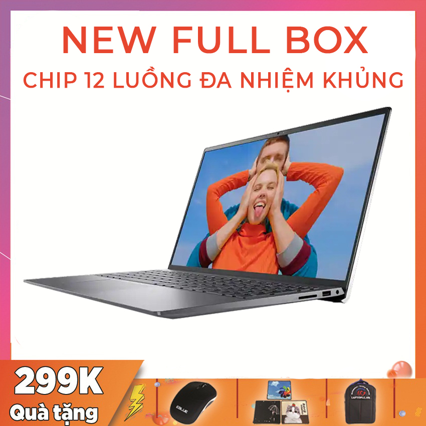 [Trả góp 0%](MỚI 100%) Dell Inspiron 5515 Blue, Màn Cảm Ứng, Chip 12 Luồng , Ryzen R5-5500U, RAM 8G, SSD 256G NVMe, VGA AMD Vega 7, Màn 15.6 FullHD IPS