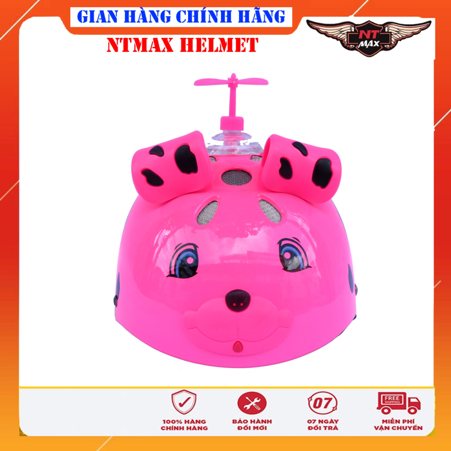 Mũ bảo hiểm ntmax 1/2 trẻ em chó con siêu cute