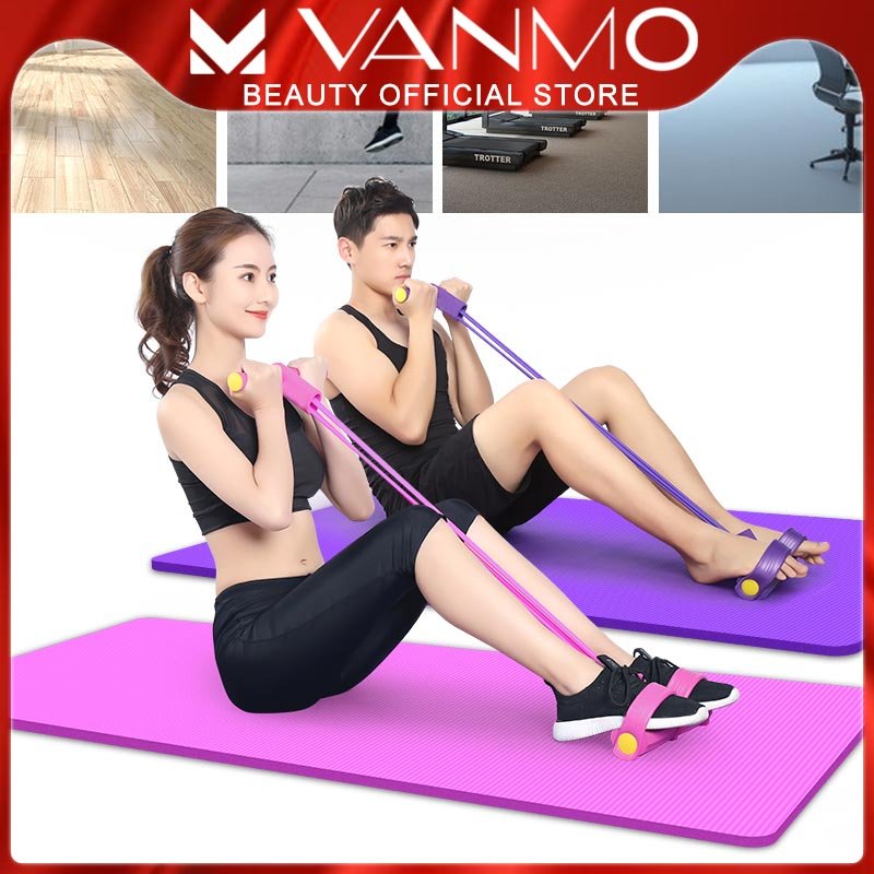 Dây Kéo Kháng Lực Tập Gym Đàn Hồi 4 Ống Cao Su Tập Gym Tại Nhà Tập Cơ Toàn Thân