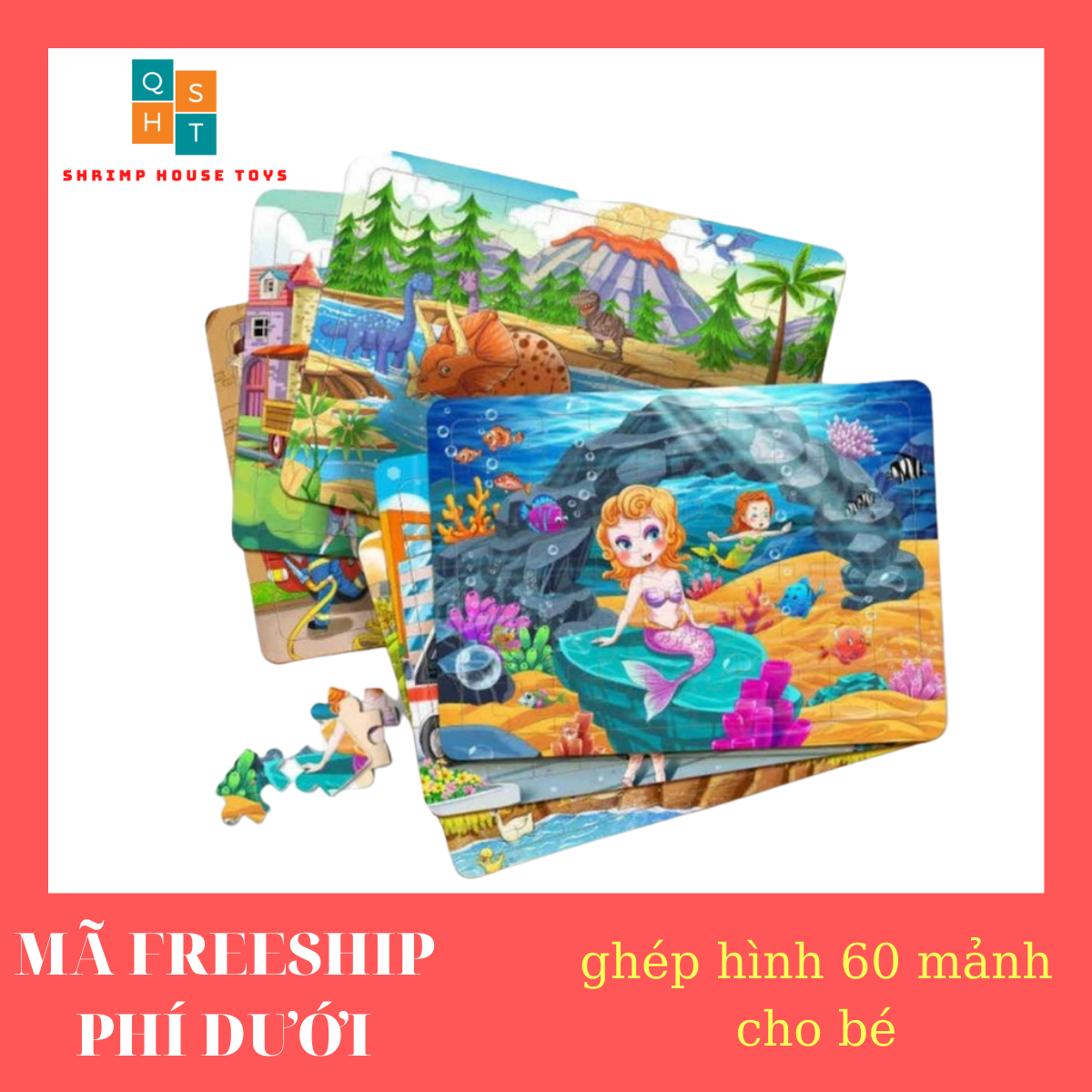 Combo 10 tranh ghép 60 mảnh - Đồ Chơi Gỗ Tranh Ghép Hình 60 Mảnh Cho Bé Trai Và Bé Gái Từ 3 Đến 5 Tuổi Rèn Luyện Tư Duy