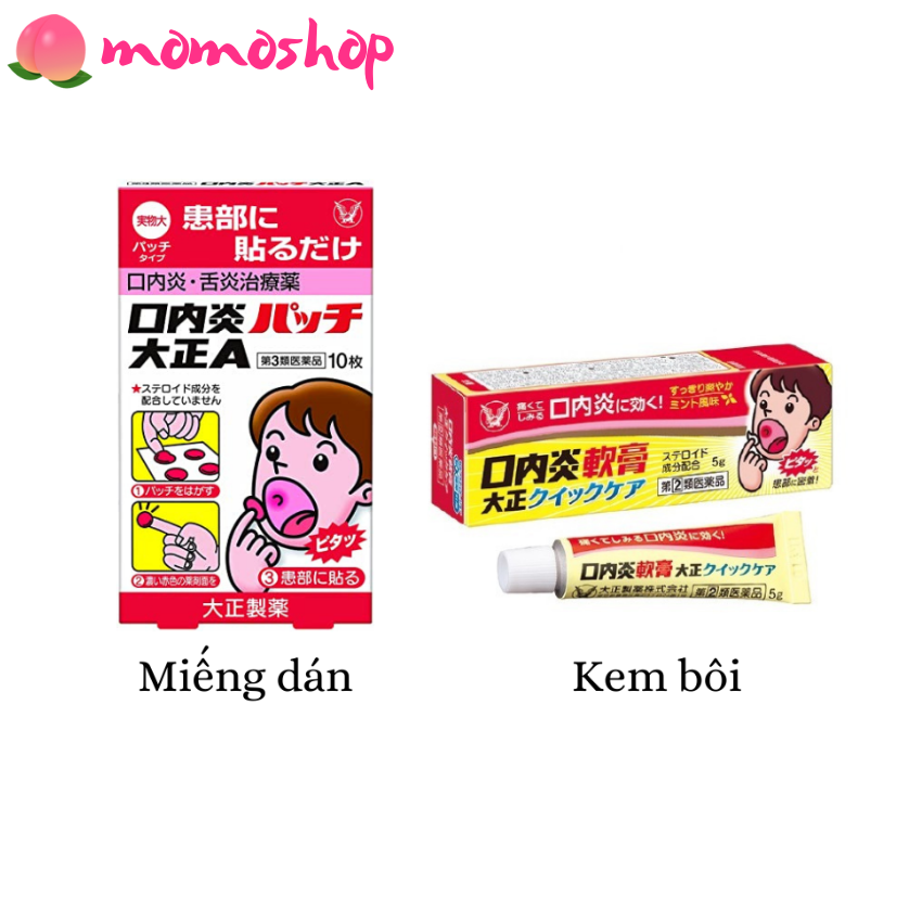 Miếng dán và kem gel bôi nhiệt miệng Taisho Nhật Bản giảm nhiệt miêng, lở miệng, loét miệng Momoshop