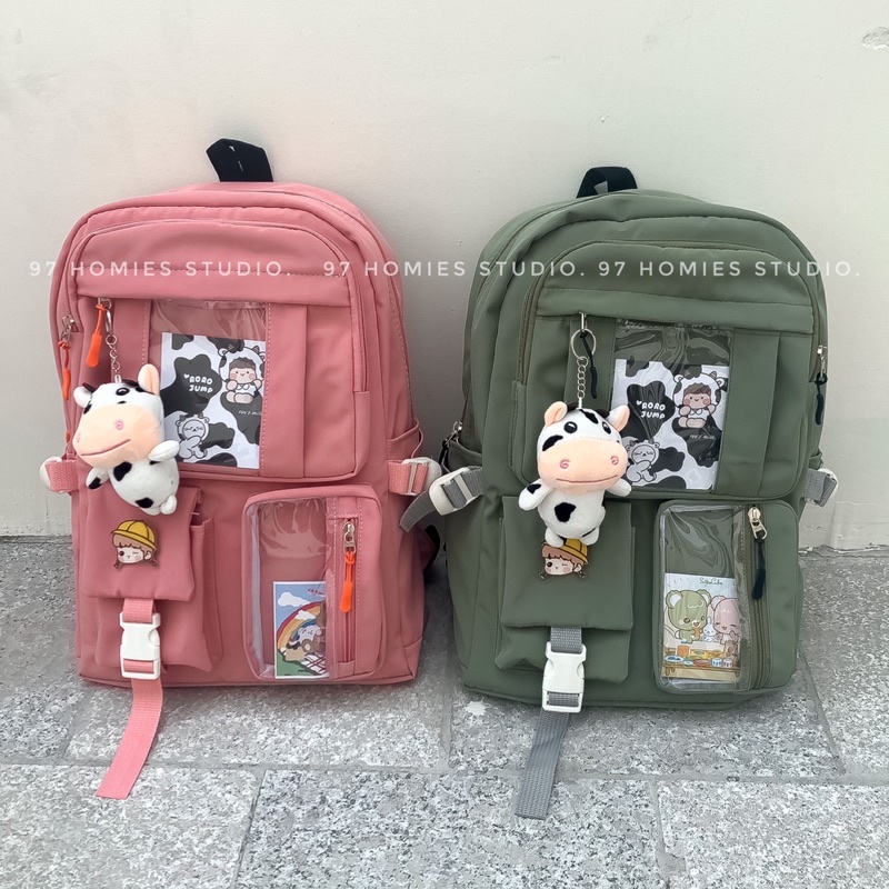 Balo Ulzzang Chống Nước, Học Sinh Sinh Viên, Phong Cách Hàn Quốc Cực Dễ Thương, Đi Học Đi Chơi,Tặng Kèm Sticker