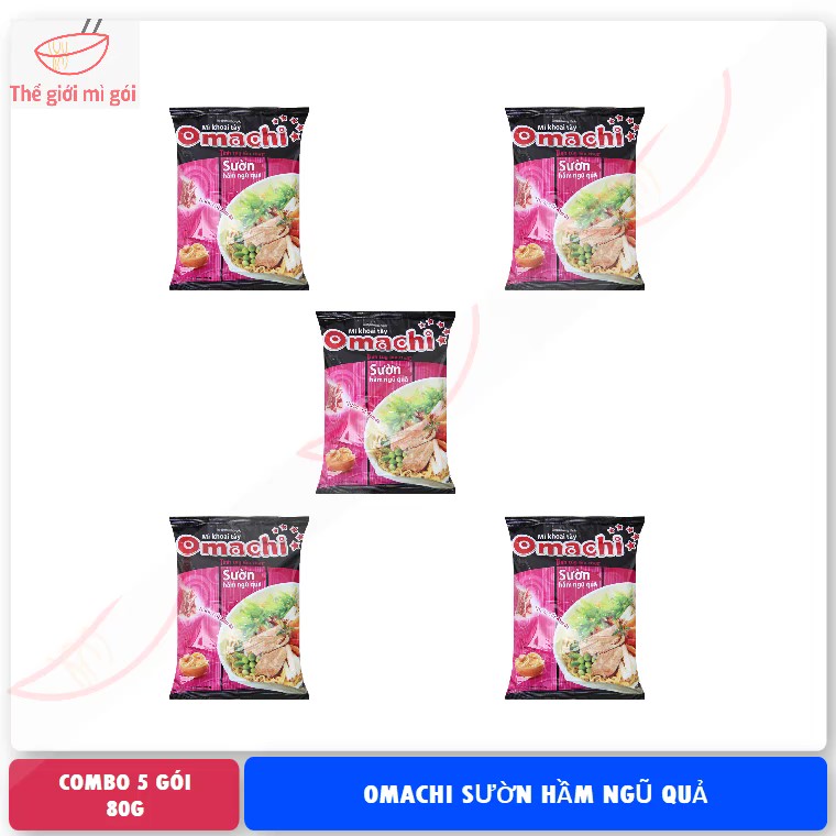 Mì khoai tây Omachi sườn hầm ngũ quả loại 80g