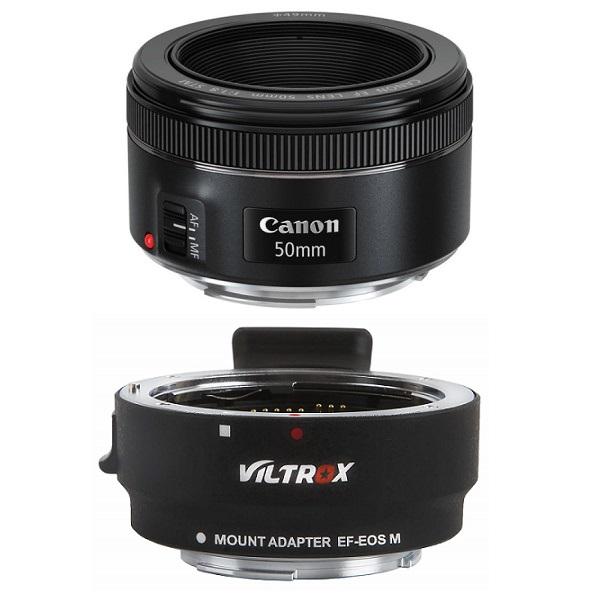 Canon ef 50mm f/1.8 stm - ngàm chuyển auto focus viltrox ef-eos m cho canon eos m - hàng canon lê bảo minh