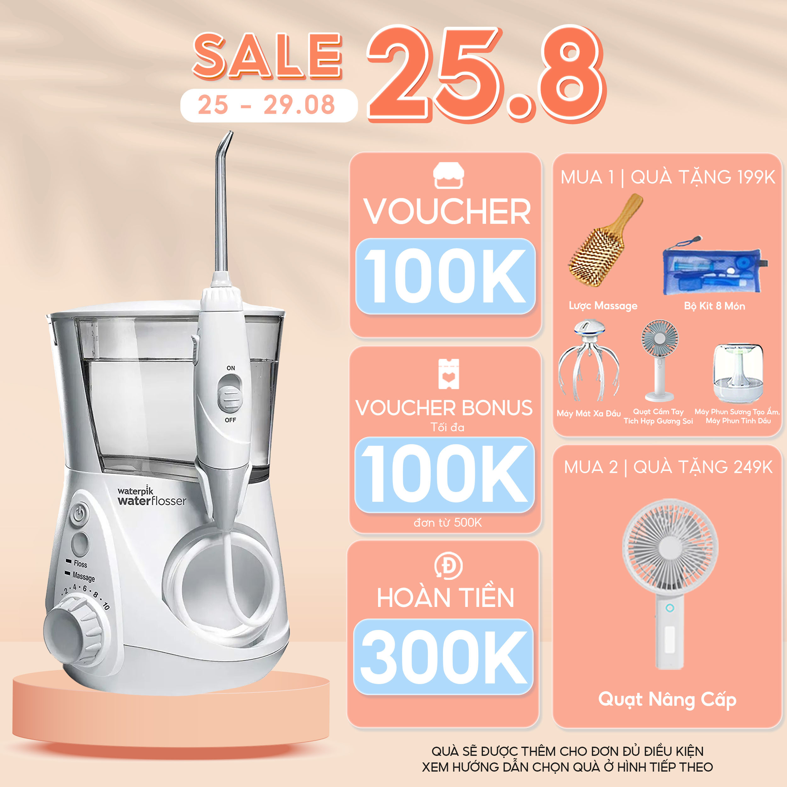 Tăm nước để bàn Waterpik 660. Phiên bản máy tăm nước gia đình cao cấp