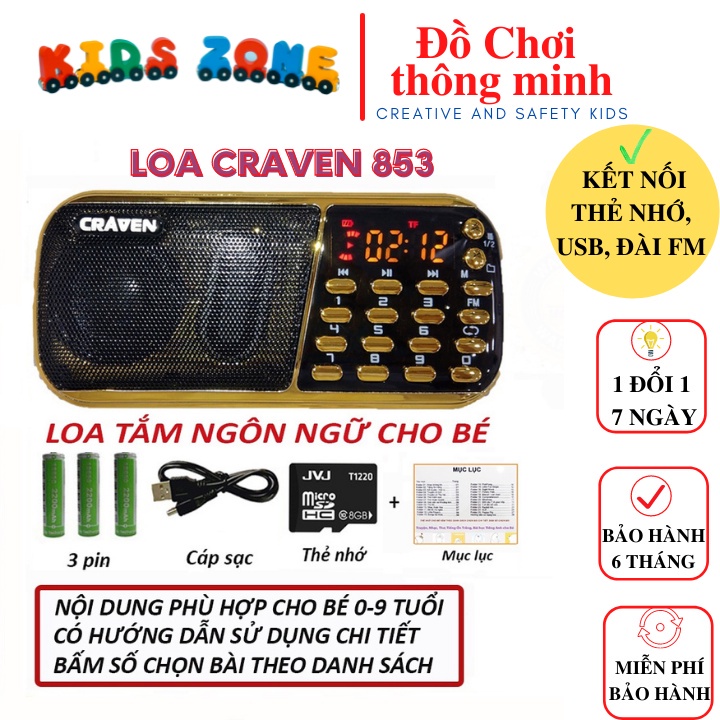 Loa craven 853 3 pin -loa nghe tiếng anh trẻ em , đài fm doll house