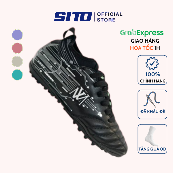 Giày bóng đá Newmos Warrior Đen cổ chun cỏ nhân tạo thể thao nam chính hãng - NW005