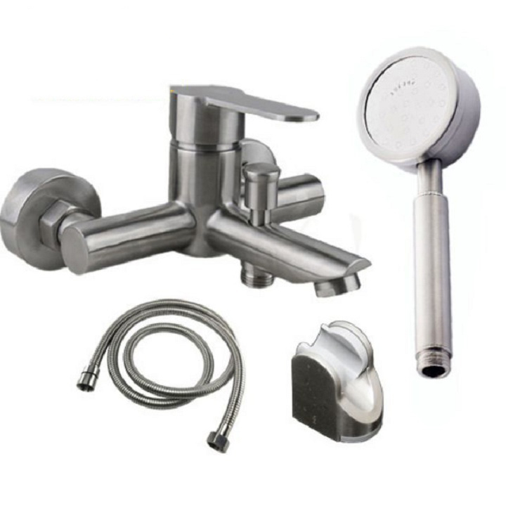 Sen vòi, trọn bộ sen tắm nóng lạnh inox 304 kèm bộ bát sen tăng áp snl906-vhs08