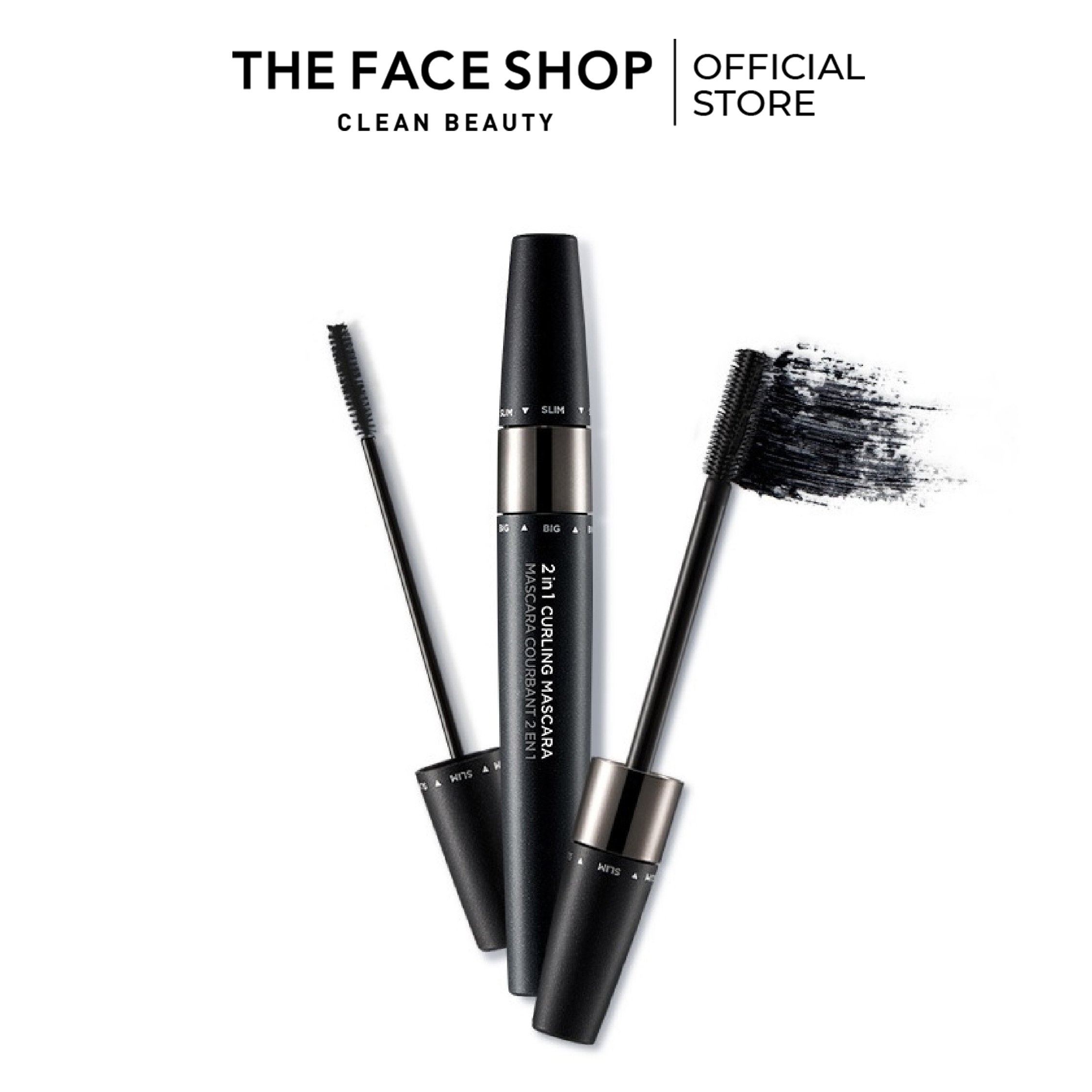 Mascara trang điểm thefaceshop 2in1 mascara volume 01 black 8.5g