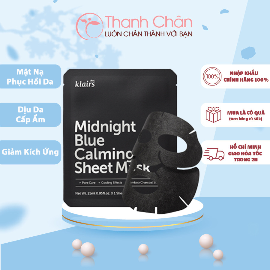 Mặt Nạ Phục Hồi Da Klairs Midnight Blue Calming Sheet Mask 25ml