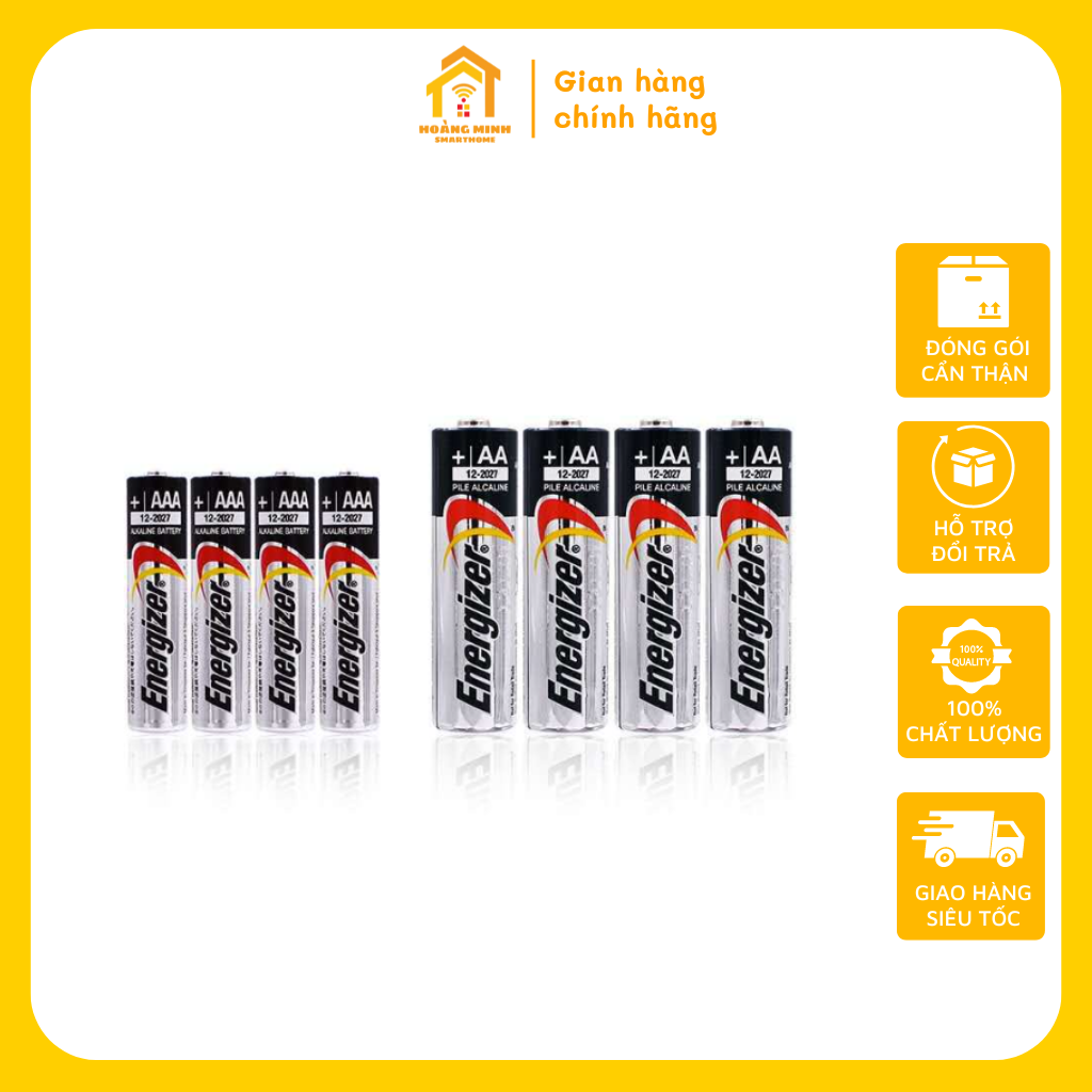 Pin Energizer AA AAA chính hãng siêu bền , dung lượng cực cao - Vỉ 4 viên