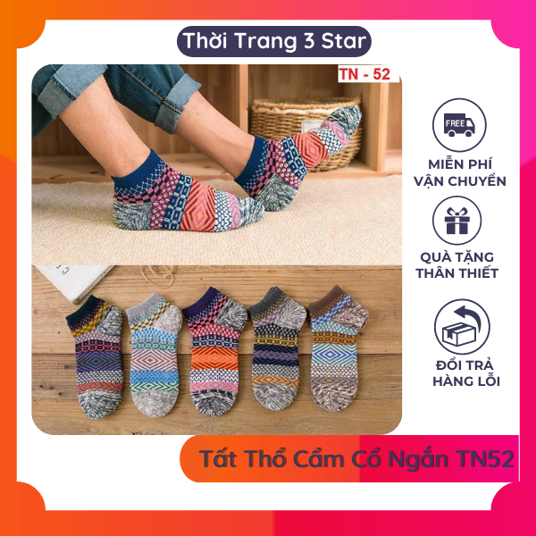 Vớ Nam [Freeship] Vớ Chân Cổ Ngắn Vớ Lười Dày Dặn Hút Ẩm Và Chống Vi Khuẩn Hiện Đại Thẩm Mỹ Cao TN52