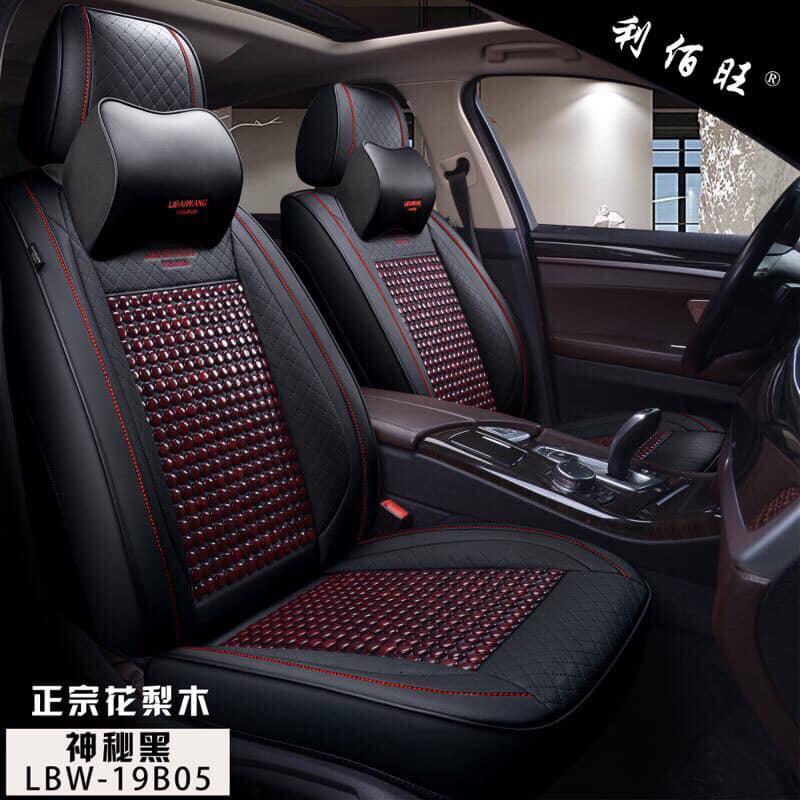 Bộ 5 áo ghế Trước sau ô tô (Phủ Kín) Hạt Gỗ TB-09 NEW