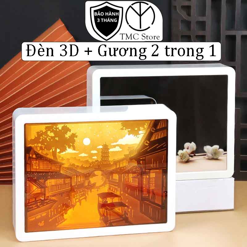 Đèn ngủ 3D, đèn decor phòng kiêm gương để bàn - T99 TMC Store - Nhiều mẫu cực đẹp