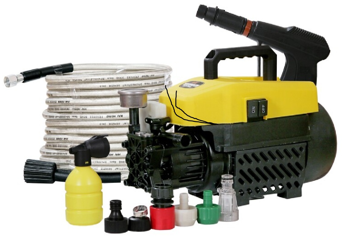 Máy rửa xe  áp lực cao - Tặng bình xịt tuyết dây 10 m