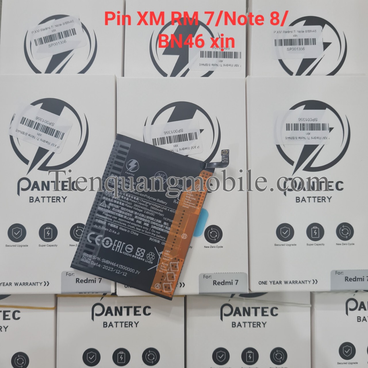Pin xiaomi redmi 7/ note8/ bn46 xịn