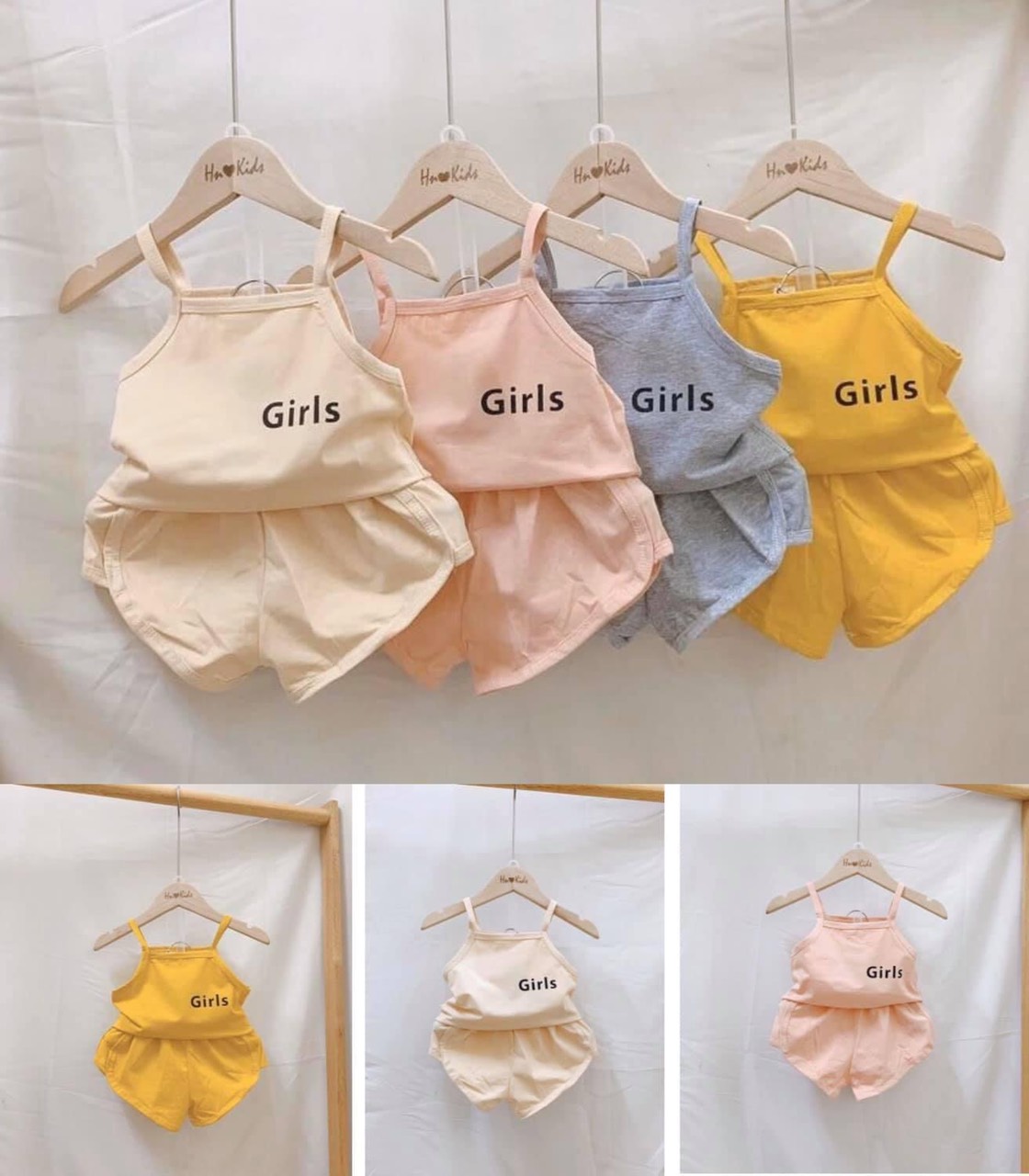 [HCM][MẪU MỚI] BỘ HAI DÂY BABY GIRLS CHẤT COTTON MỀM MÁT CHO BÉ YÊU 8-19KG. YURI BABY SHOP