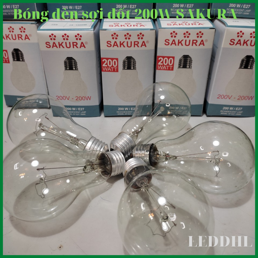 Bóng đèn sợi đốt 200W SAKURA, hàng chính hãng, ledhld