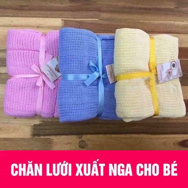 Chăn lưới xuất nga 100x110cm hàng loại 1 mềm mại và thoáng mát cho bé