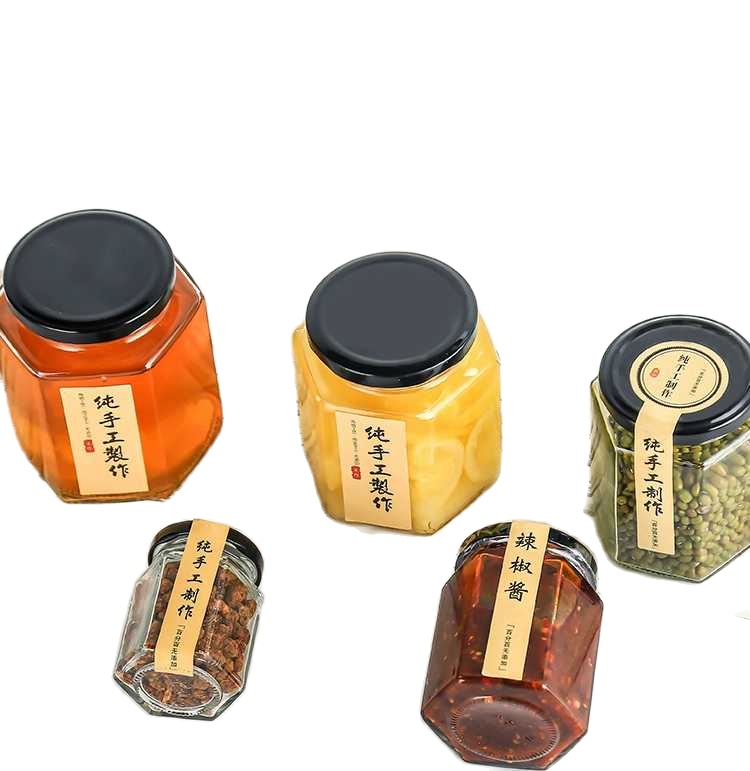Hũ Lọ Thủy Tinh Đựng Thực Phẩm Lục giác 100ml, Hủ Đựng mật ong, Lọ Gia vị lục lăng, Lọ thủy tinh 5 cạnh đựng bột nghệ, lo dung thuc pham kho