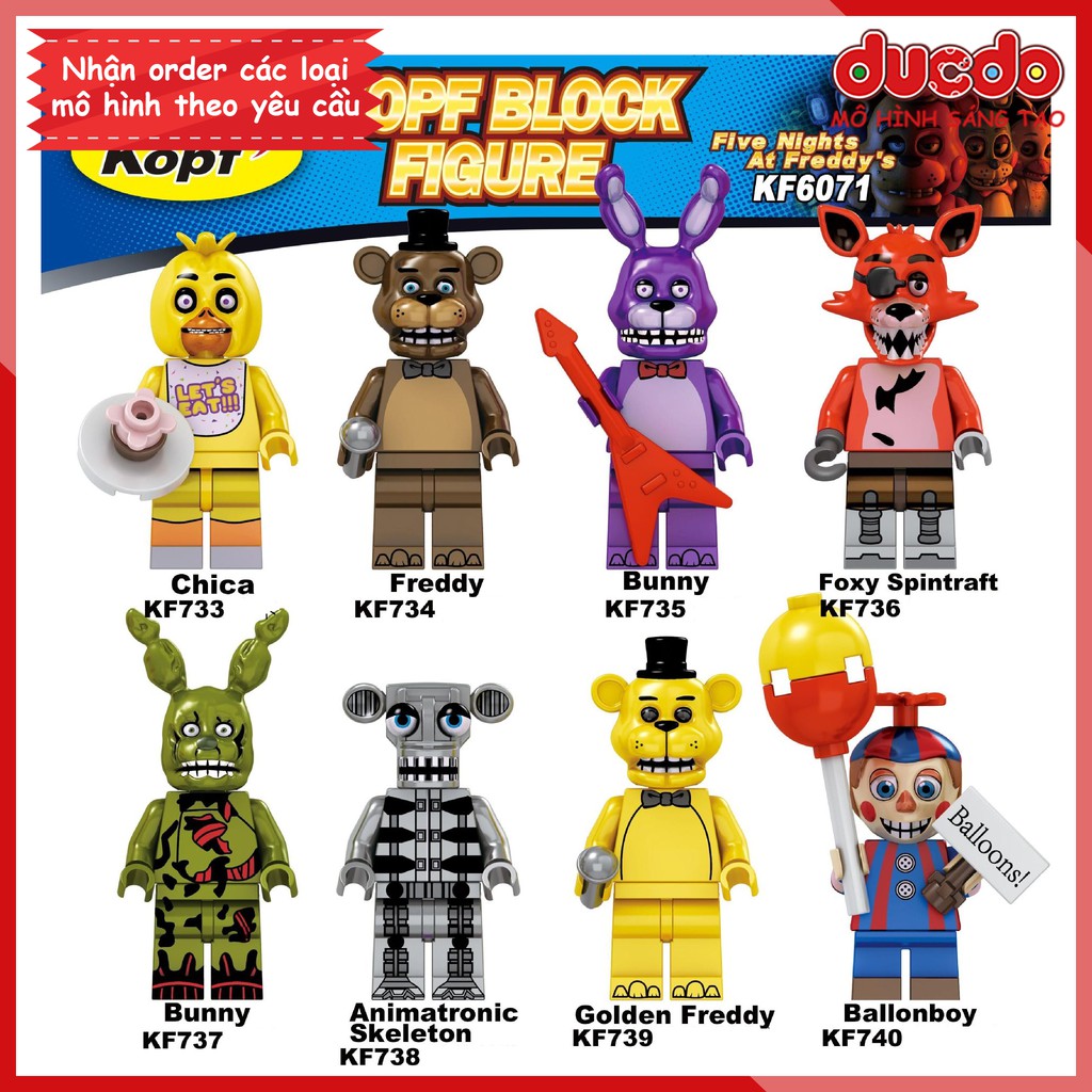 Minifigures các nhân vật trong game Five Nights at Freddy's - Đồ Chơi Lắp Ghép Xếp Hình Mini Mô hình Kopf KF 6071