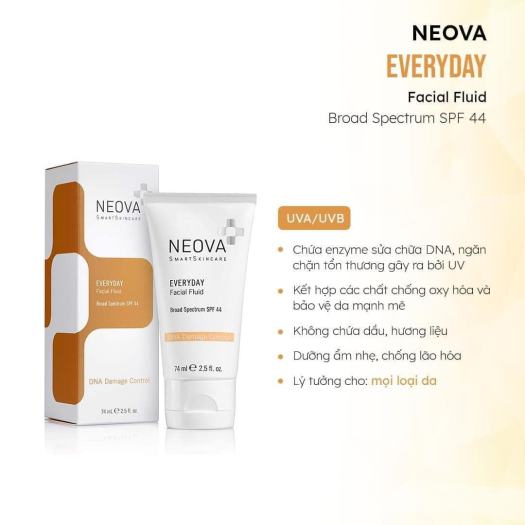 kem chống nắng vật lý dành cho da mặt và body Neova Everyday Facial Fluid  SPF 44 74ml (chính hãng ) dành cho da dầu khô nhạy cảm hỗn hợp thường |  Lazada.vn