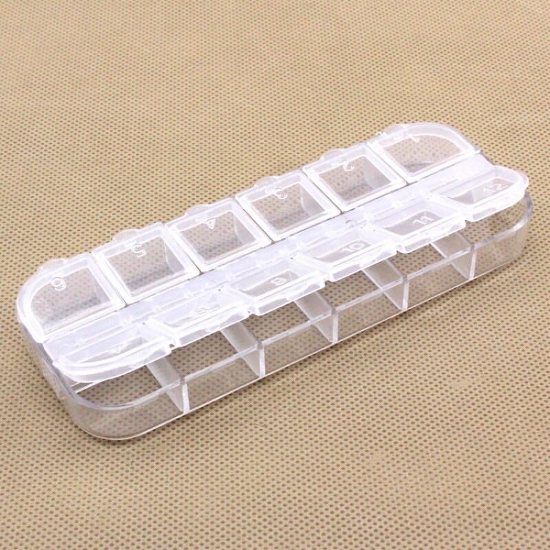Khay đựng đá nail 12 ô, hộp đựng đá