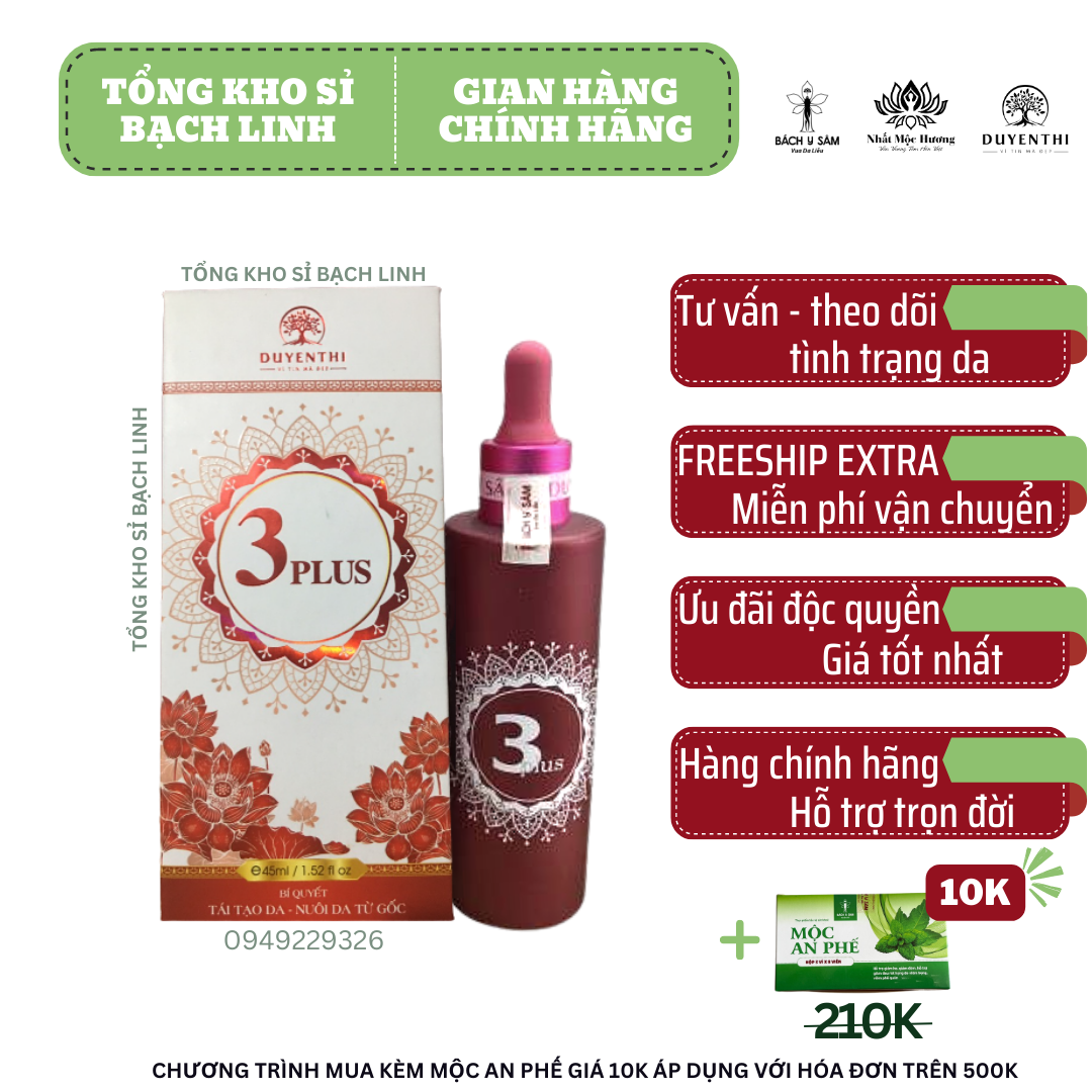 Bách y sâm 03 plus chuyên nám 45ml serum tái tạo da bạch linh duyên thị
