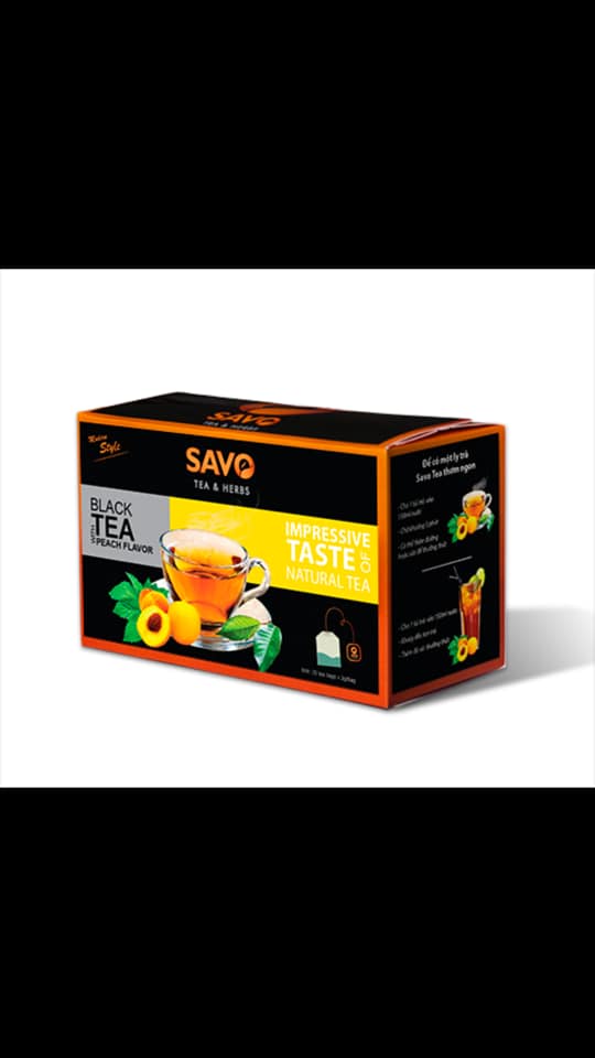 Trà đào túi lọc SAVO chuyên dùng pha chế nguyên liệu trà sữa -Hộp 25 túi