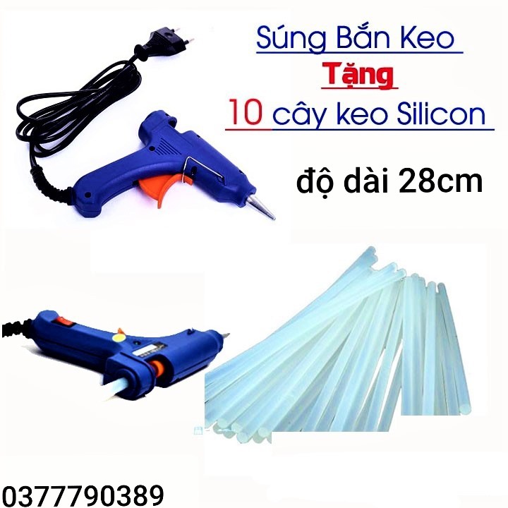 Súng bắn keo tặng 10 keo nến