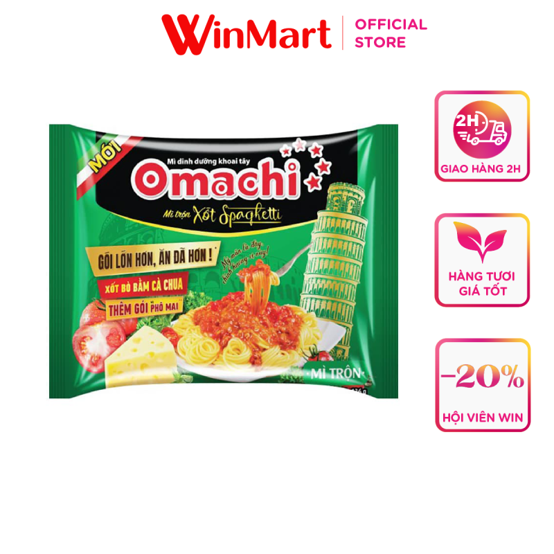 [Siêu thị WinMart] - Mì  khoai tây Omachi mì trộn xốt Spaghetti 136g