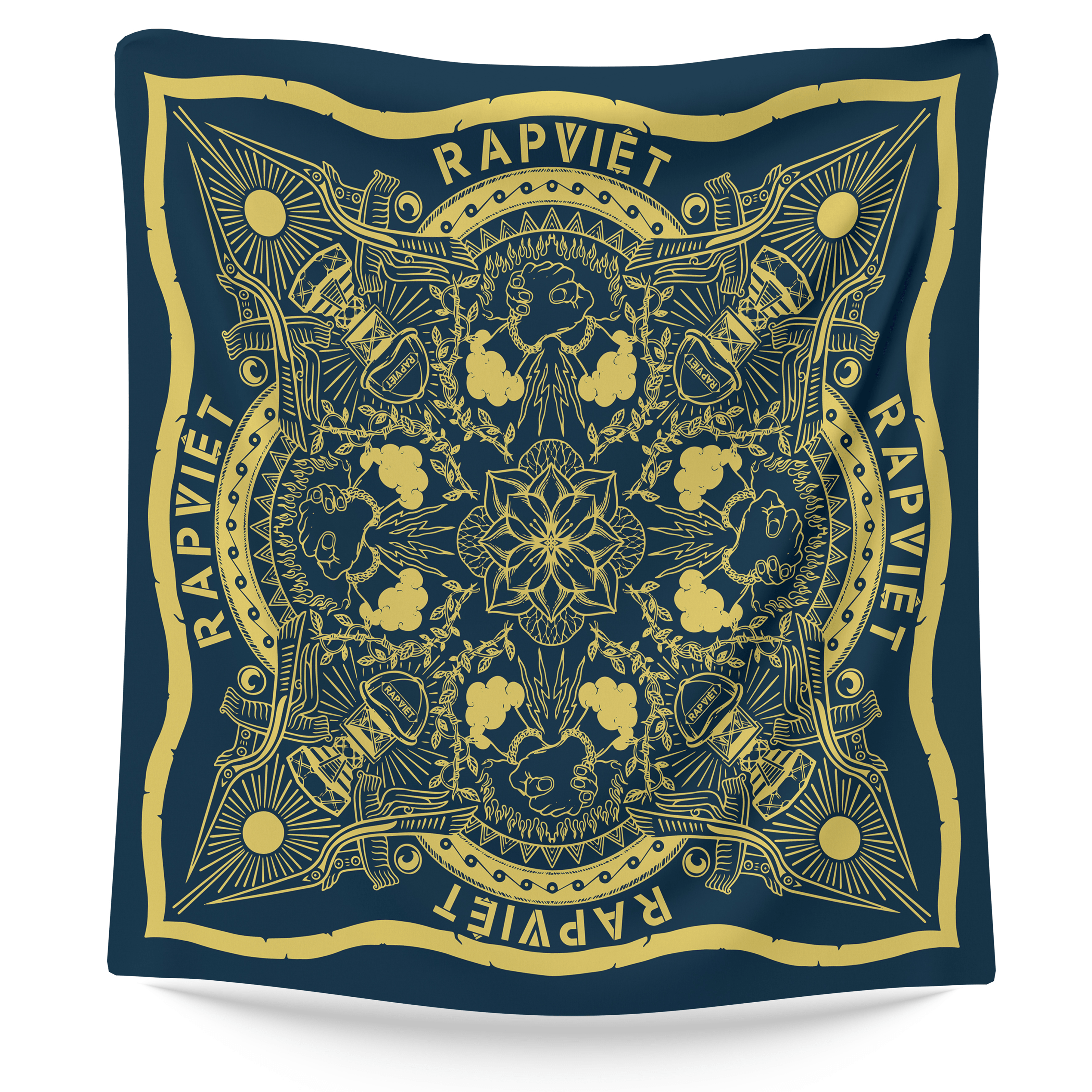 Khăn bandana rap việt legacy vàng, unisex - rap việt legacy bandana / yellow - vieshop
