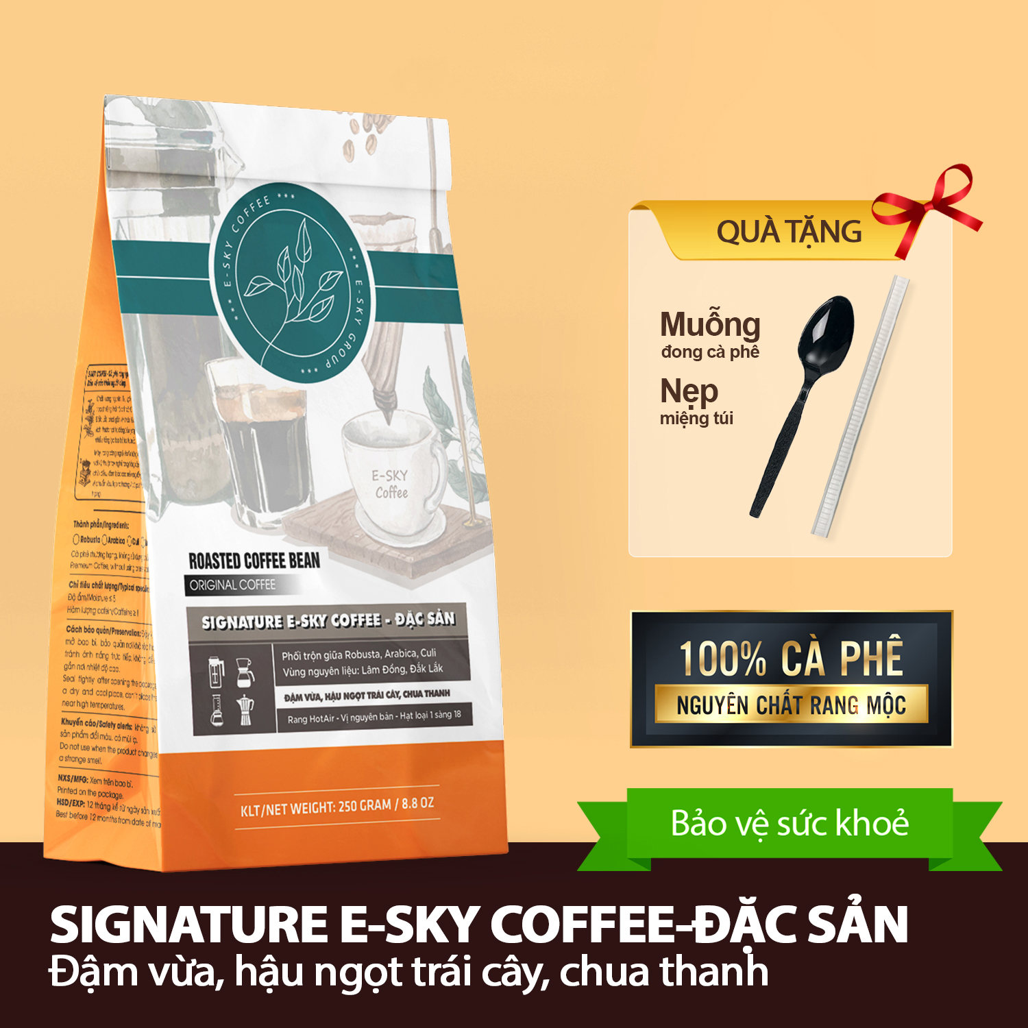 Cà Phê Đặc Sản Signature E-Sky Coffee Cafe Nguyên Chất Pha Phin Pha Máy