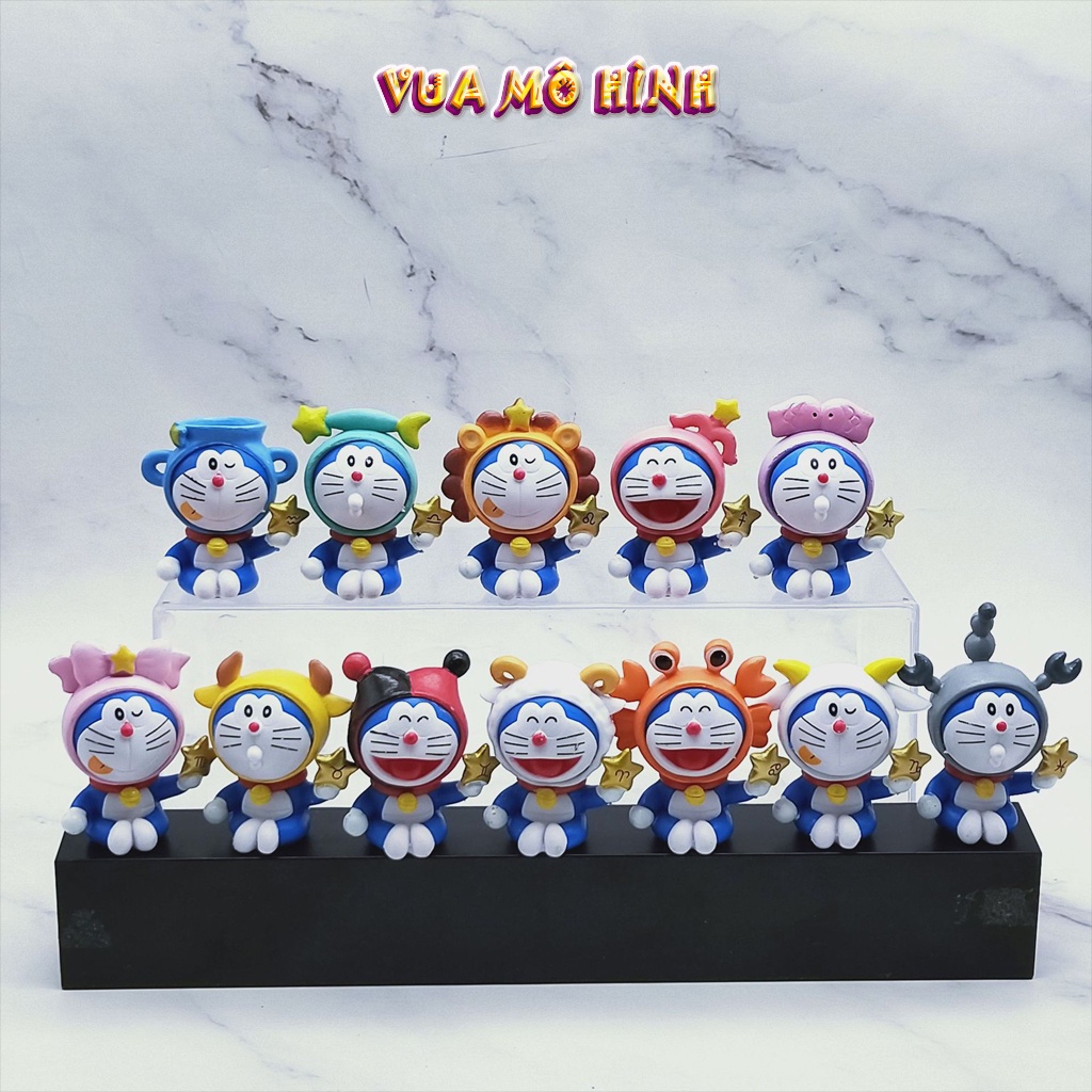 Mô hình Doraemon - Mô hình 12 búp bê trang trí Doraemon cực dễ thương để xe ô tô và trang trí trong phòng cao 5-6cm