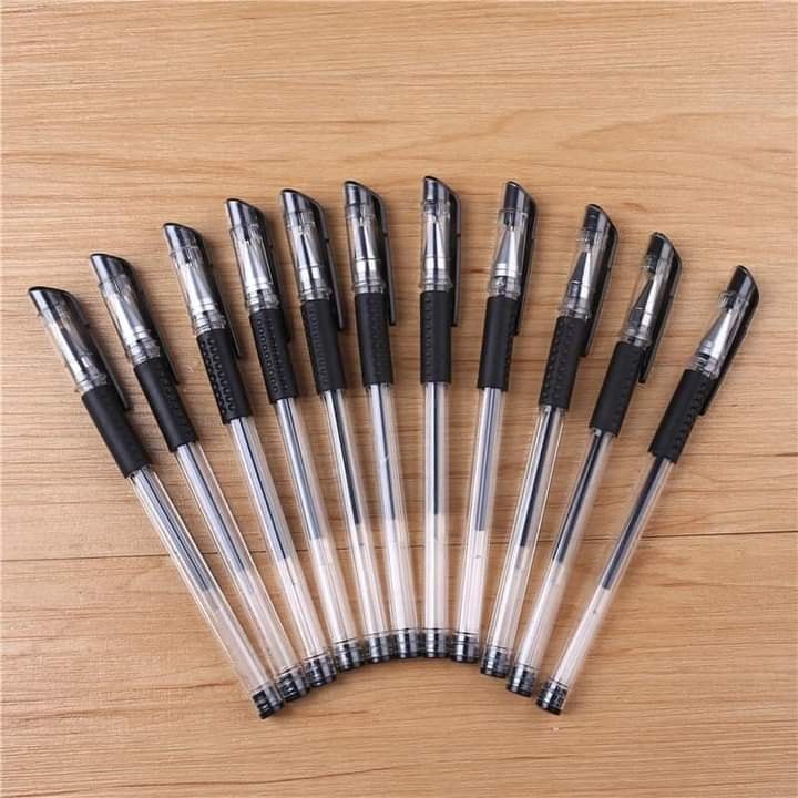 Tkvt1but02 - combo 50 bút bi nước mực đen, mực xanh, mực tím, mực đỏ