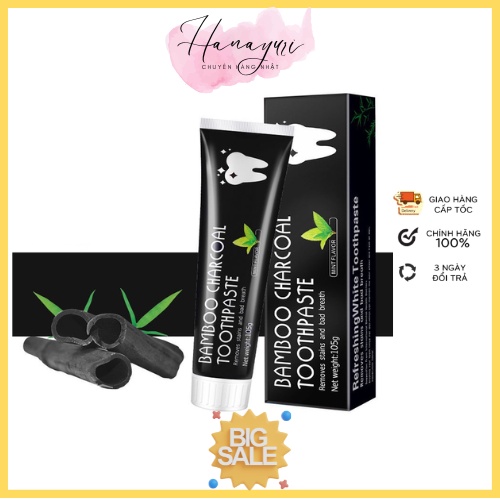 Kem đánh răng than tre bamboo charcoal 105g, trắng răng cho hơi thở thơm mát