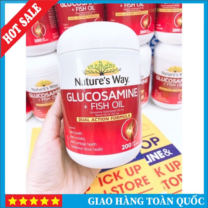 Viên uống hỗ trợ xương khớp Glucosamin fish oil Nature’s way 200 viên