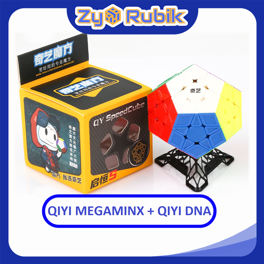 Rubik biến thể combo qiyi megaminx + đế qiyi dna full màu/ rubic biến thể megaminx + qiyi dna full màu - zyo rubik