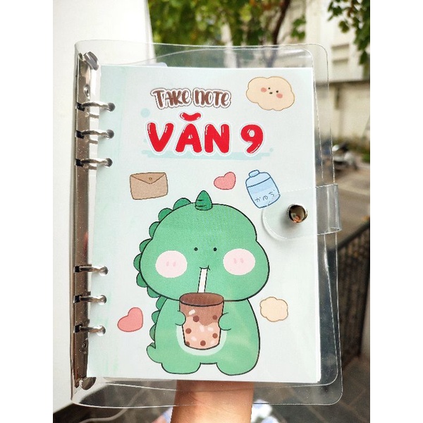 SỔ giâý lò xo, còng sắt trang trí sticker VĂN 9