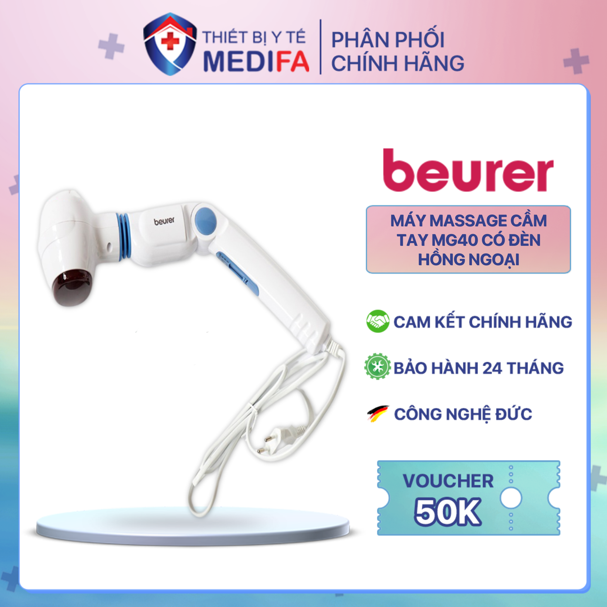 Máy massage cầm tay có đèn hồng ngoại Beurer MG40