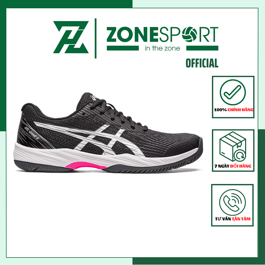 Giày Asics Gel Game 9 Đen - Giày Chuyên Tennis, Cầu Lông thiết kế ôm chân trọng lượng nhẹ cổ thấp linh hoạt sử dụng